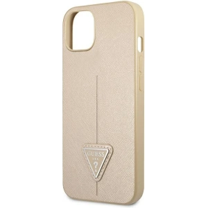 Etui Guess GUHCP14MPSATLE Apple iPhone 14 Plus / 15 Plus beżowy/beige hardcase SaffianoTriangle Logo