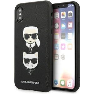 Kup Etui Karl Lagerfeld KLHCI65SAKICKCBK Apple iPhone XS Max fekete/black hardcase Saffiano Ikonik Karl&Choupette Head - KLD1214 - {ean13} - Sklep Home Screen