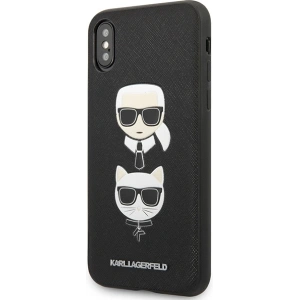 Kup Case Karl Lagerfeld KLHCI65SAKICKCBK Apple iPhone XS Max schwarz/hardcase Saffiano Ikonik Karl&Choupette Kopf - KLD1214 - {ean13} - Sklep Home Screen