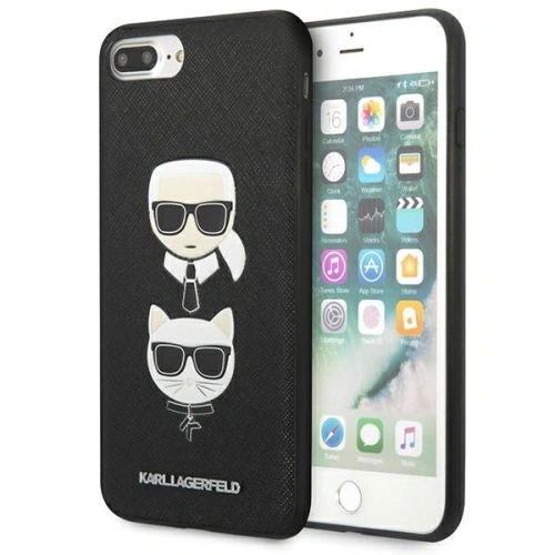 Kup Case Karl Lagerfeld KLHCI8LSAKICKCBK Apple iPhone 8/7 Plus schwarz/black Hardcase Saffiano Ikonik Karl&Choupette Kopf - KLD1216 - {ean13} - Sklep Home Screen