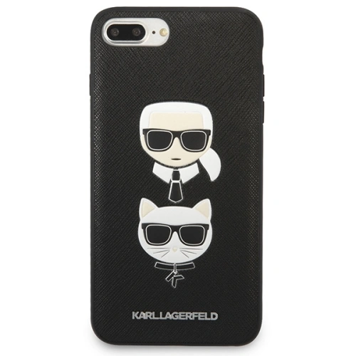 Kup Etui Karl Lagerfeld KLHCI8LSAKICKCBK Apple iPhone 8/7 Plus czarny/black hardcase Saffiano Ikonik Karl&Choupette Head - KLD1216 - {ean13} - Sklep Home Screen