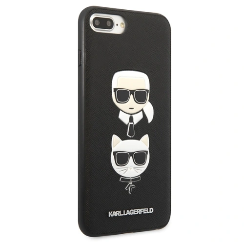 Kup Etui Karl Lagerfeld KLHCI8LSAKICKCBK Apple iPhone 8/7 Plus czarny/black hardcase Saffiano Ikonik Karl&Choupette Head - KLD1216 - {ean13} - Sklep Home Screen