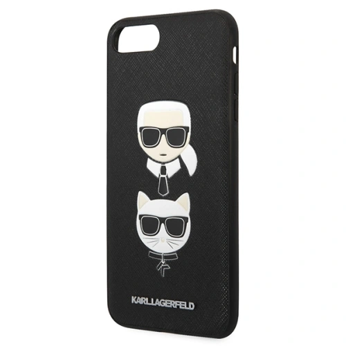 Kup Etui Karl Lagerfeld KLHCI8LSAKICKCBK Apple iPhone 8/7 Plus czarny/black hardcase Saffiano Ikonik Karl&Choupette Head - KLD1216 - {ean13} - Sklep Home Screen