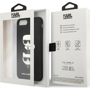 Kup Case Karl Lagerfeld KLHCI8LSAKICKCBK Apple iPhone 8/7 Plus schwarz/black Hardcase Saffiano Ikonik Karl&Choupette Kopf - KLD1216 - {ean13} - Sklep Home Screen