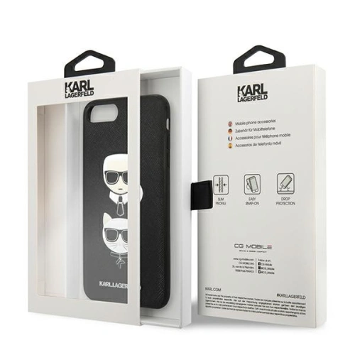 Kup Case Karl Lagerfeld KLHCI8LSAKICKCBK Apple iPhone 8/7 Plus schwarz/black Hardcase Saffiano Ikonik Karl&Choupette Kopf - KLD1216 - {ean13} - Sklep Home Screen