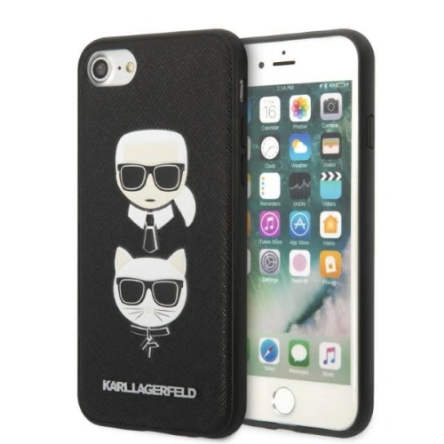 Kup Etui Karl Lagerfeld KLHCI8SAKICKCBK Apple iPhone SE 2022/SE 2020/8/7 negru/black hardcase Saffiano Ikonik Karl&Choupette Head - KLD1217 - {ean13} - Sklep Home Screen