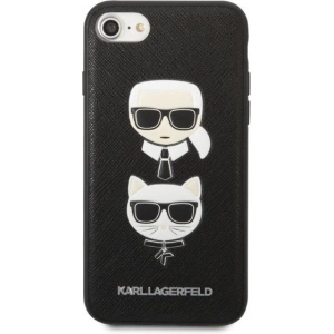 Buy Karl Lagerfeld KLHCI8SAKICKCBK Apple iPhone SE 2022/SE 2020/8/7 black hardcase Saffiano Ikonik Karl&Choupette Head - KLD1217 - {ean13} - Home Screen Store Europe