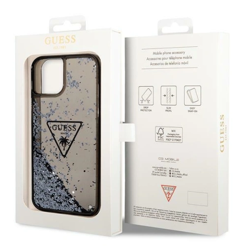 Kup Etui Guess GUHCP14SLFCTPK Apple iPhone 14 černý/black hardcase Liquid Glitter Palm Collection - GUE2261 - {ean13} - Sklep Home Screen