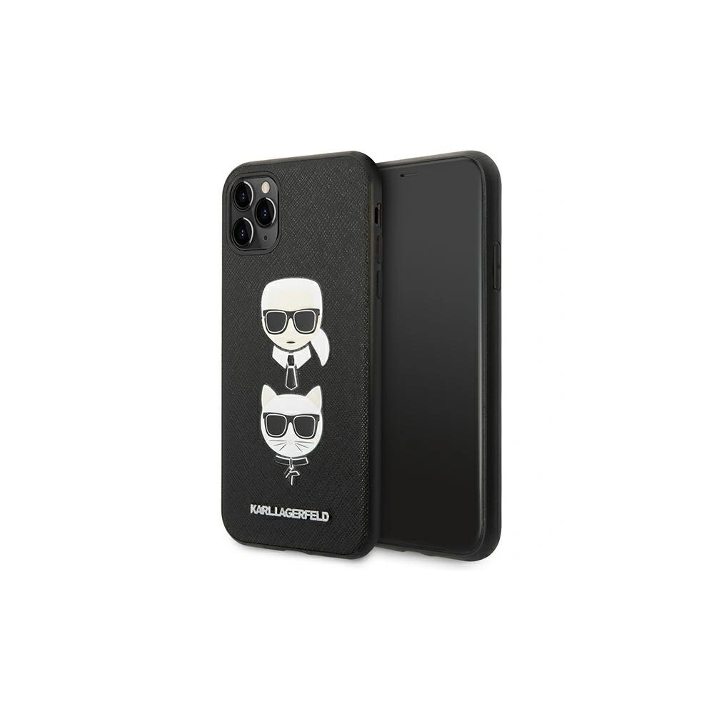 Etui Karl Lagerfeld KLHCN58SAKICKCBK Apple iPhone 11 Pro czarny/black hardcase Saffiano Ikonik Karl&Choupette Head