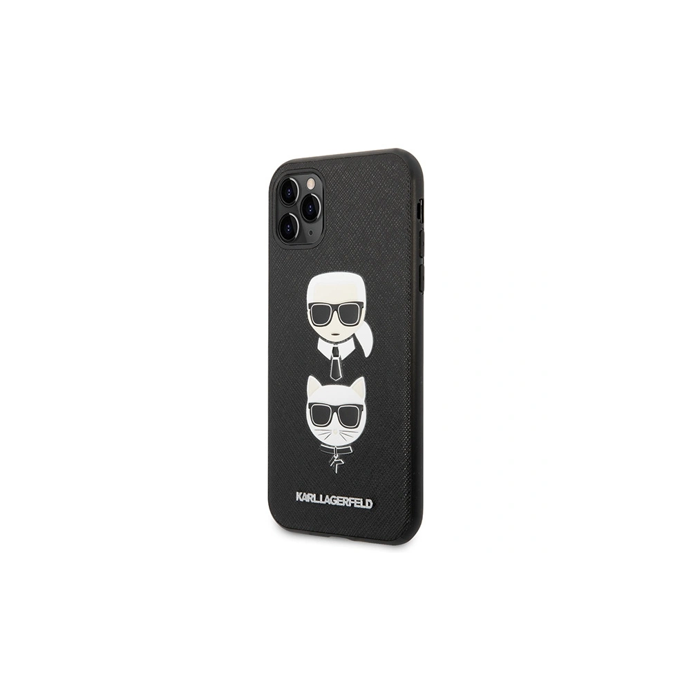 Etui Karl Lagerfeld KLHCN58SAKICKCBK Apple iPhone 11 Pro czarny/black hardcase Saffiano Ikonik Karl&Choupette Head