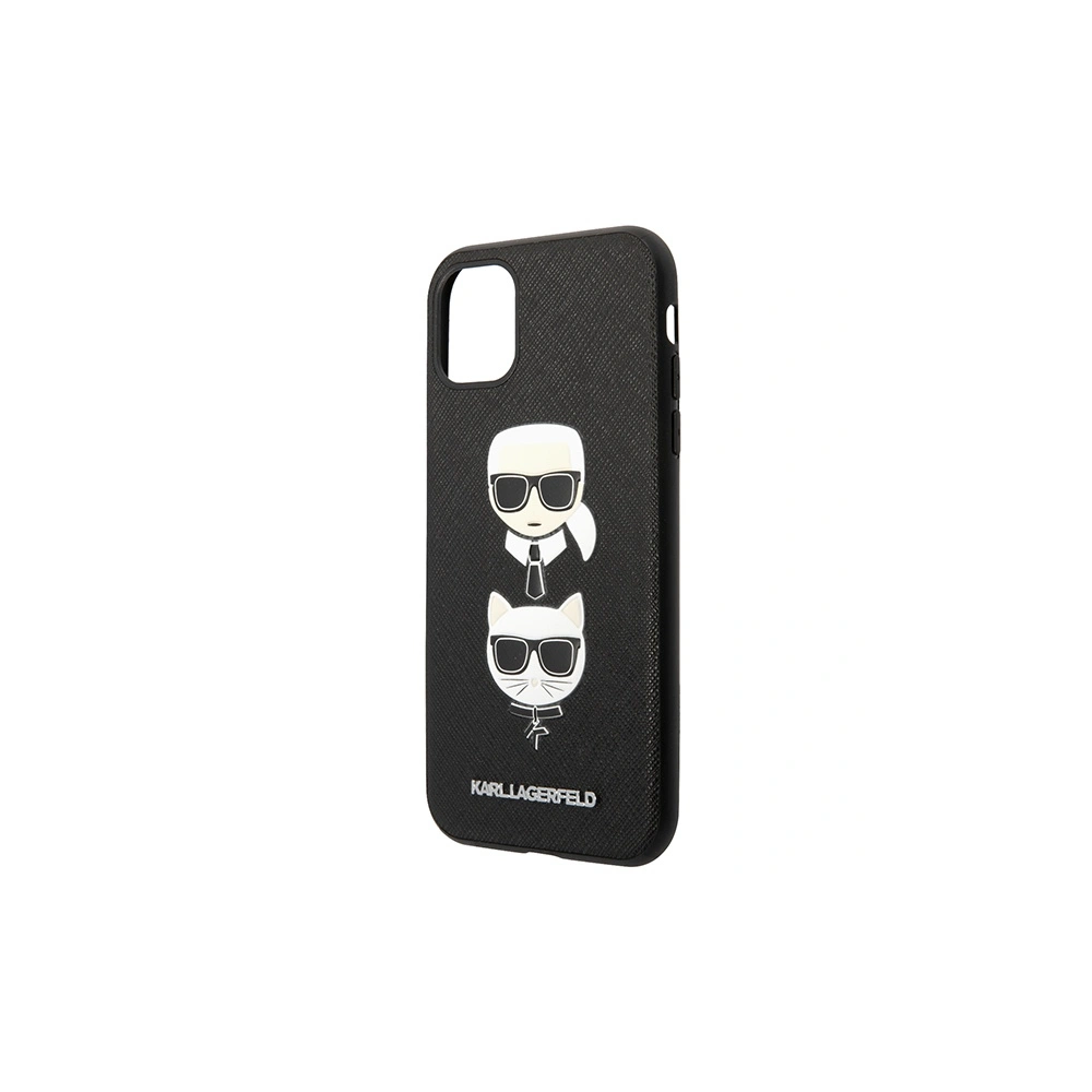 Etui Karl Lagerfeld KLHCN58SAKICKCBK Apple iPhone 11 Pro czarny/black hardcase Saffiano Ikonik Karl&Choupette Head