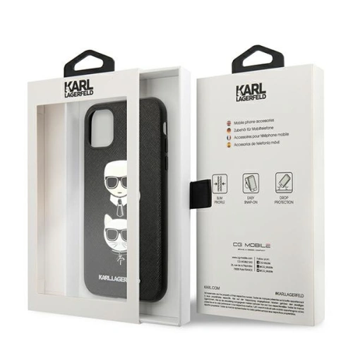 Kup Etui Karl Lagerfeld KLHCN58SAKICKCBK Apple iPhone 11 Pro czarny/black hardcase Saffiano Ikonik Karl&Choupette Head - KLD1220 - {ean13} - Sklep Home Screen