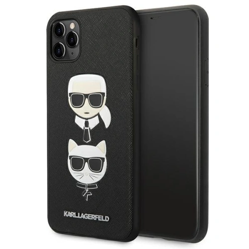 Kup Etui Karl Lagerfeld KLHCN65SAKICKCBK Apple iPhone 11 Pro Max negru/black hardcase Saffiano Ikonik Karl&Choupette Head - KLD1221 - {ean13} - Sklep Home Screen