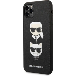 Kup Etui Karl Lagerfeld KLHCN65SAKICKCBK Apple iPhone 11 Pro Max negru/black hardcase Saffiano Ikonik Karl&Choupette Head - KLD1221 - {ean13} - Sklep Home Screen
