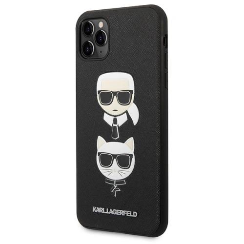 Kup Etui Karl Lagerfeld KLHCN65SAKICKCBK Apple iPhone 11 Pro Max czarny/black hardcase Saffiano Ikonik Karl&Choupette Head - KLD1221 - {ean13} - Sklep Home Screen