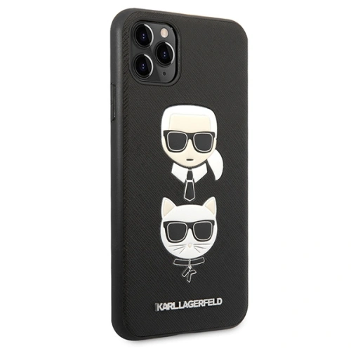 Kup Etui Karl Lagerfeld KLHCN65SAKICKCBK Apple iPhone 11 Pro Max czarny/black hardcase Saffiano Ikonik Karl&Choupette Head - KLD1221 - {ean13} - Sklep Home Screen