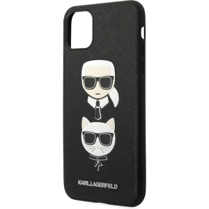 Buy Karl Lagerfeld KLHCN65SAKICKCBK Apple iPhone 11 Pro Max black hardcase Saffiano Ikonik Karl&Choupette Head - KLD1221 - {ean13} - Home Screen Store Europe
