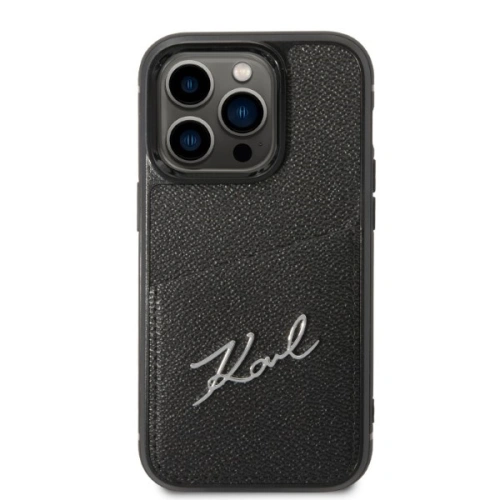 Etui Karl Lagerfeld KLHCP14LCSSK Apple iPhone 14 Pro hardcase czarny/black Signature Logo Cardslot