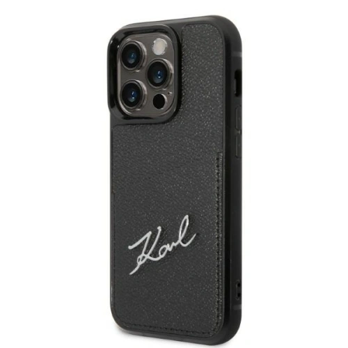 Etui Karl Lagerfeld KLHCP14LCSSK Apple iPhone 14 Pro hardcase czarny/black Signature Logo Cardslot
