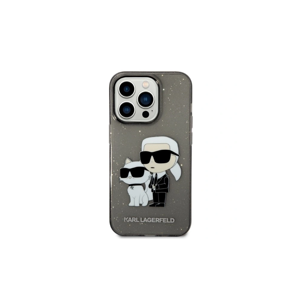 Etui Karl Lagerfeld KLHCP14LHNKCTGK Apple iPhone 14 Pro czarny/black hardcase IML GLIT NFT Karl&Choupette