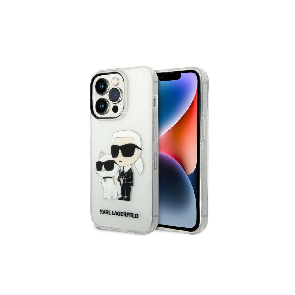 Etui Karl Lagerfeld KLHCP14LHNKCTGT Apple iPhone 14 Pro transparent hardcase IML GLIT NFT Karl&Choupette