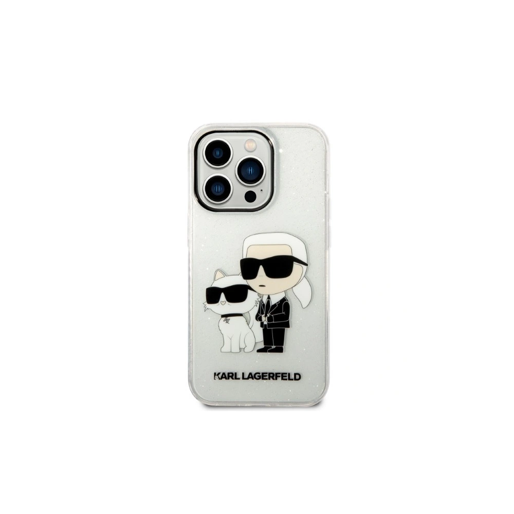 Etui Karl Lagerfeld KLHCP14LHNKCTGT Apple iPhone 14 Pro transparent hardcase IML GLIT NFT Karl&Choupette