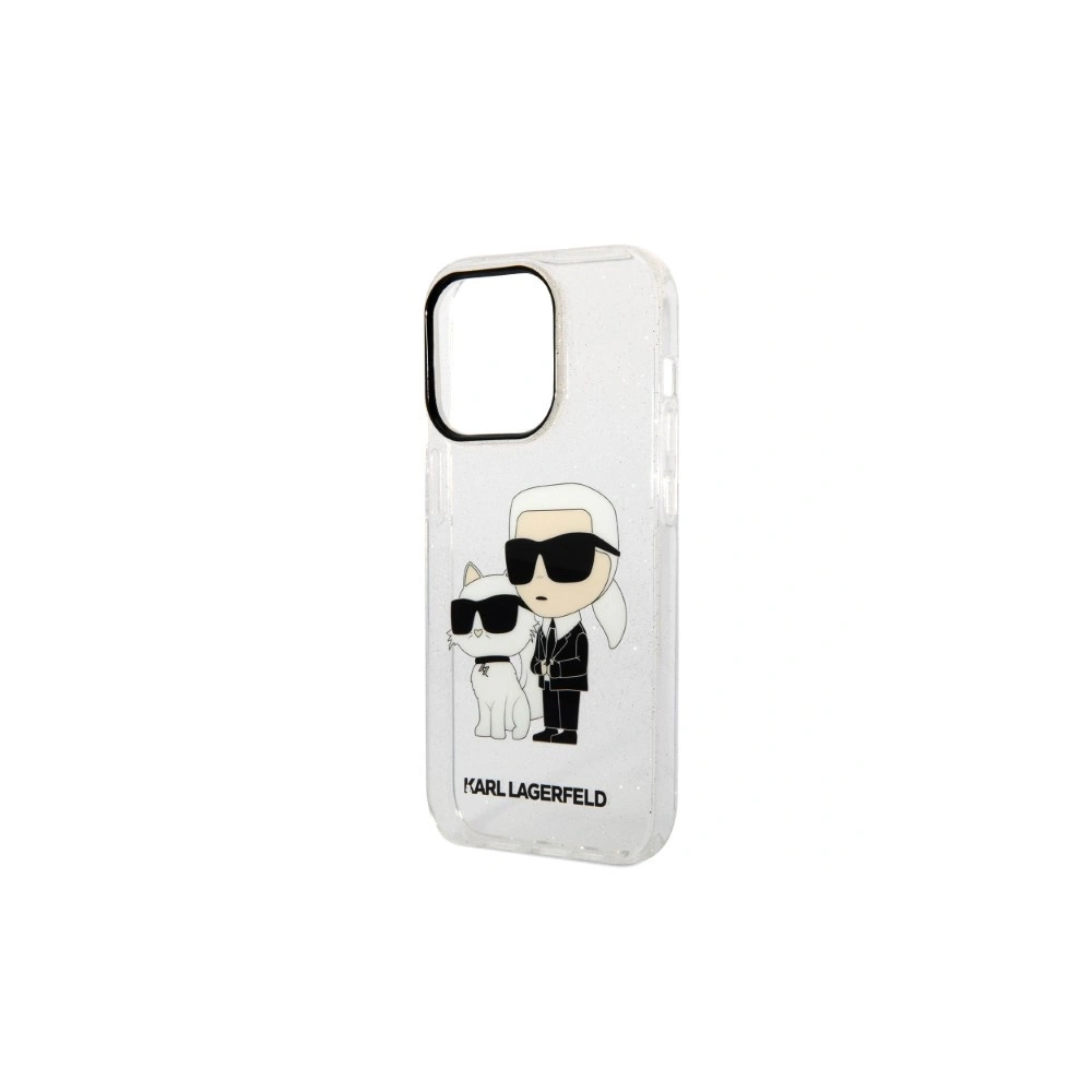 Etui Karl Lagerfeld KLHCP14LHNKCTGT Apple iPhone 14 Pro transparent hardcase IML GLIT NFT Karl&Choupette