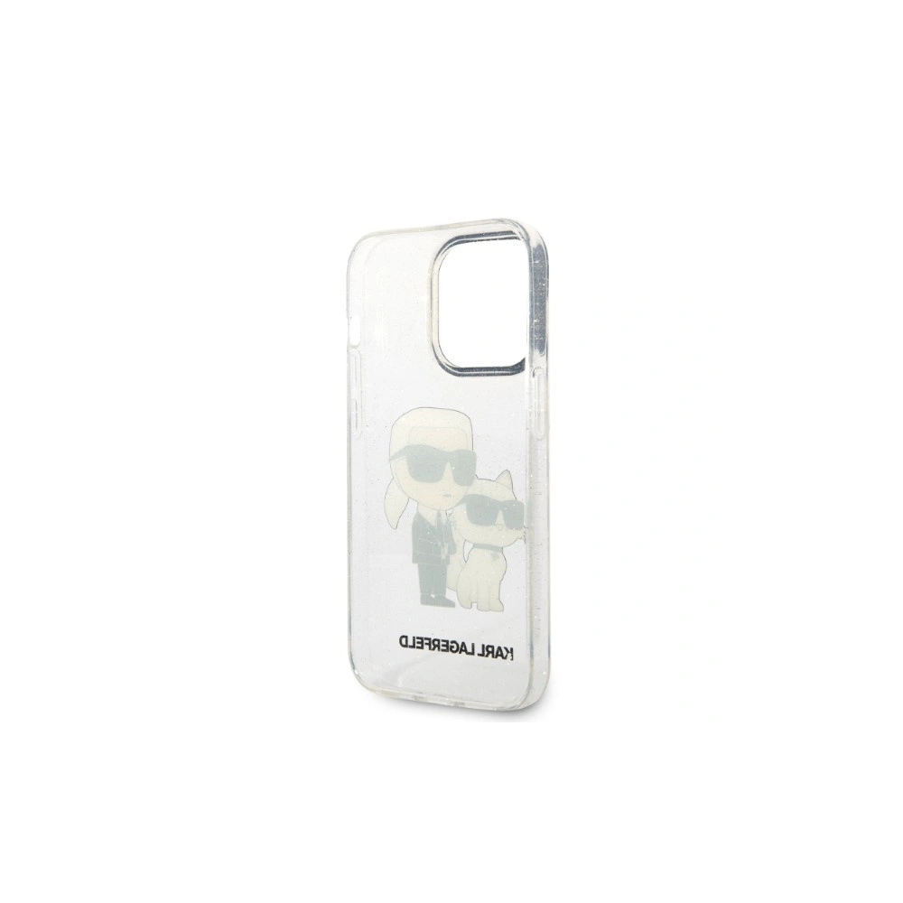 Etui Karl Lagerfeld KLHCP14LHNKCTGT Apple iPhone 14 Pro transparent hardcase IML GLIT NFT Karl&Choupette
