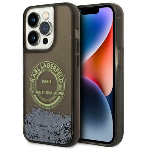 Kup Etui Karl Lagerfeld KLHCP14LLCRSGRK Apple iPhone 14 Pro czarny/black hardcase Liquid Glitter RSG - 3666339086022 - KLD1230 - Homescreen.pl