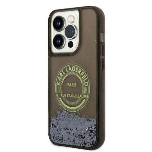 Etui Karl Lagerfeld KLHCP14LLCRSGRK Apple iPhone 14 Pro czarny/black hardcase Liquid Glitter RSG