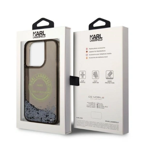 Etui Karl Lagerfeld KLHCP14LLCRSGRK Apple iPhone 14 Pro czarny/black hardcase Liquid Glitter RSG