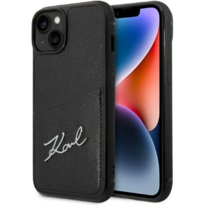 Etui Karl Lagerfeld KLHCP14MCSSK Apple iPhone 14 Plus / 15 Plus hardcase czarny/black Signature Logo Cardslot