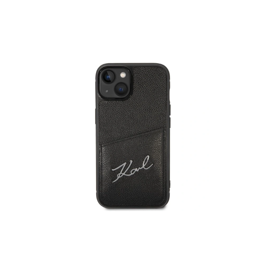 Etui Karl Lagerfeld KLHCP14MCSSK Apple iPhone 14 Plus / 15 Plus hardcase czarny/black Signature Logo Cardslot