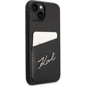 Etui Karl Lagerfeld KLHCP14MCSSK Apple iPhone 14 Plus / 15 Plus hardcase czarny/black Signature Logo Cardslot