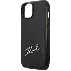 Etui Karl Lagerfeld KLHCP14MCSSK Apple iPhone 14 Plus / 15 Plus hardcase czarny/black Signature Logo Cardslot