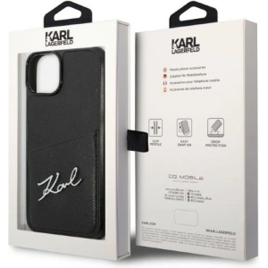 Etui Karl Lagerfeld KLHCP14MCSSK Apple iPhone 14 Plus / 15 Plus hardcase czarny/black Signature Logo Cardslot