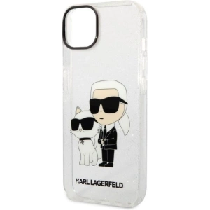 Etui Karl Lagerfeld KLHCP14MHNKCTGT Apple iPhone 14 Plus / 15 Plus transparent hardcase IML GLIT NFT Karl&Choupette