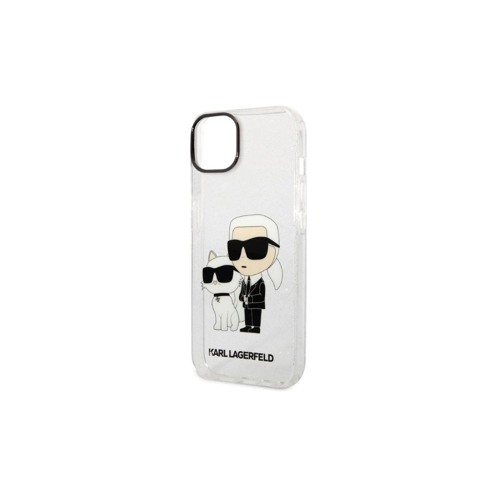 Etui Karl Lagerfeld KLHCP14MHNKCTGT Apple iPhone 14 Plus / 15 Plus transparent hardcase IML GLIT NFT Karl&Choupette