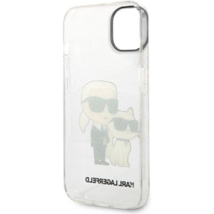 Etui Karl Lagerfeld KLHCP14MHNKCTGT Apple iPhone 14 Plus / 15 Plus transparent hardcase IML GLIT NFT Karl&Choupette