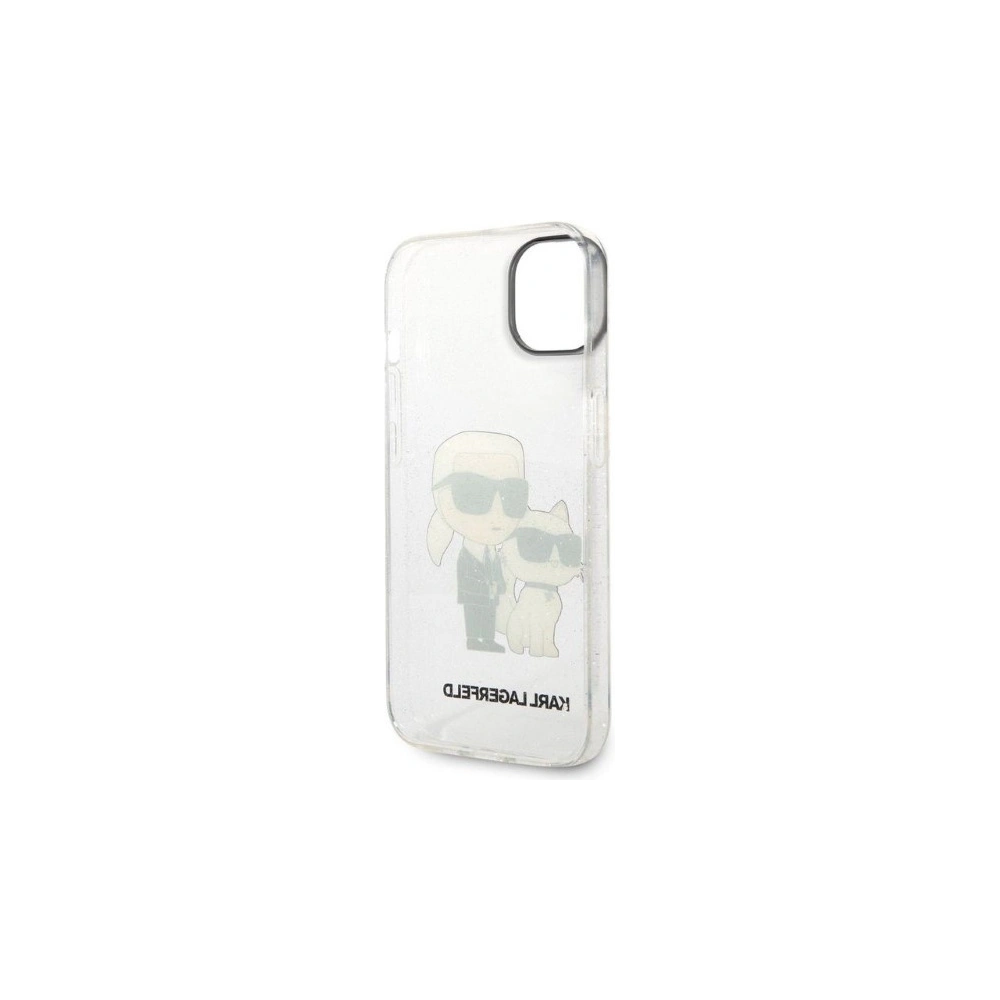 Etui Karl Lagerfeld KLHCP14MHNKCTGT Apple iPhone 14 Plus / 15 Plus transparent hardcase IML GLIT NFT Karl&Choupette
