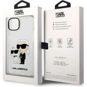 Etui Karl Lagerfeld KLHCP14MHNKCTGT Apple iPhone 14 Plus / 15 Plus transparent hardcase IML GLIT NFT Karl&Choupette