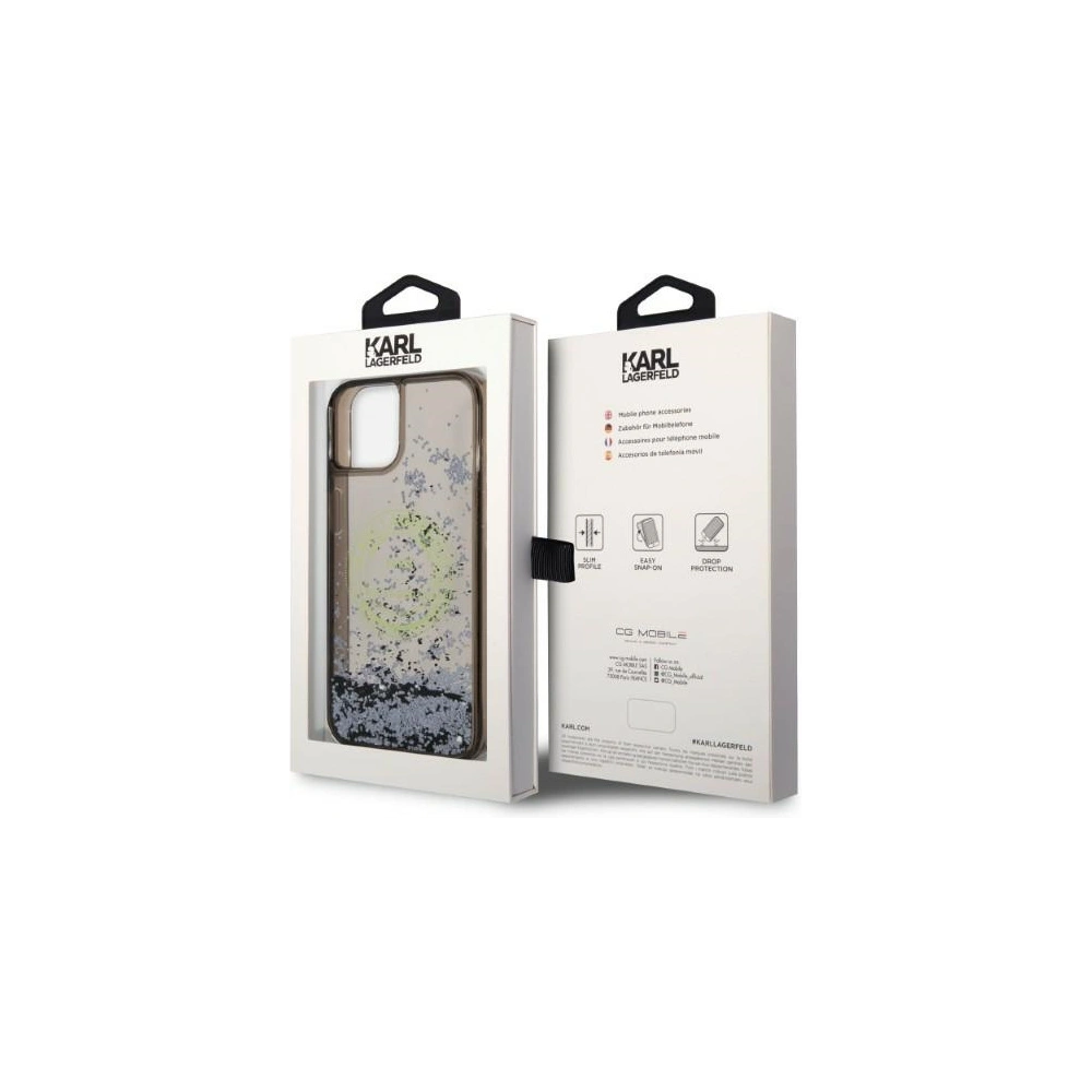 Etui Karl Lagerfeld KLHCP14MLCRSGRK Apple iPhone 14 Plus / 15 Plus czarny/black hardcase Liquid Glitter RSG