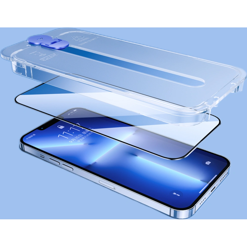 Szkło hartowane Joyroom Knight Apple iPhone 14 Plus / 15 Plus zestaw montażowy przezroczysty (JR-H11)