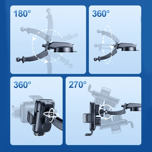 Kup Automatischer Auto-Halter mit kabelloser Ladestation Joyroom 15W Qi für Windschutzscheibe Armaturenbrett schwarz (JR-ZS298 dash) - JYR522 - {ean13} - Sklep Home Screen