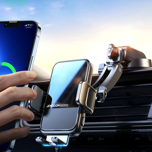 Kup Automatikus autós tartó vezeték nélküli töltővel Joyroom 15W Qi szélvédőre, műszerfalra fekete (JR-ZS298 dash) - JYR522 - {ean13} - Sklep Home Screen