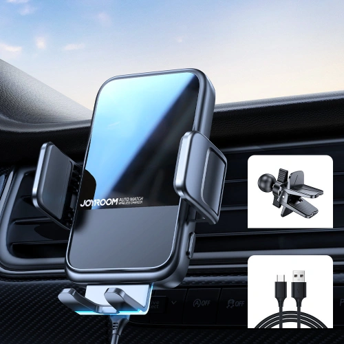 Kup Automatický automobilový držák s bezdrátovou nabíječkou Joyroom 15W Qi na mřížku ventilace černý (JR-ZS298 air vent) - JYR523 - {ean13} - Sklep Home Screen