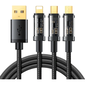 Kabel Joyroom 3w1 USB-USB-C/Lightning/microUSB 3,5A 1,2m černý (S-1T3015A5)
