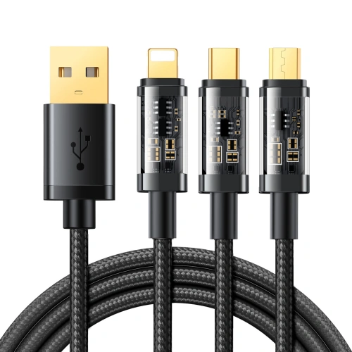 Kup Kabel Joyroom 3w1 USB-USB-C/Lightning/microUSB 3,5A 1,2m černý (S-1T3015A5) - JYR554 - {ean13} - Sklep Home Screen