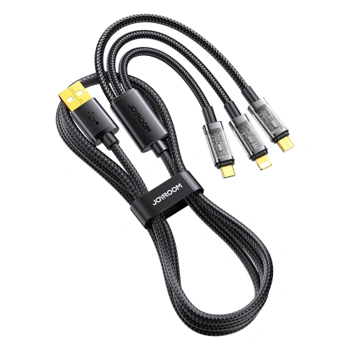 Kup Cablul Joyroom 3w1 USB-USB-C/Lightning/microUSB 3,5A 1,2m negru (S-1T3015A5) - JYR554 - {ean13} - Sklep Home Screen