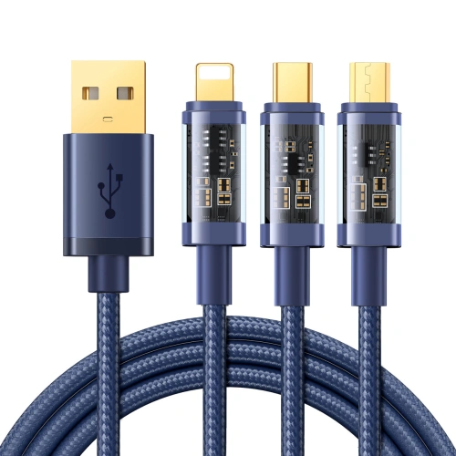 Kup Kábel Joyroom 3w1 USB-USB-C/Lightning/microUSB 3,5A 1,2m kék (S-1T3015A5) - JYR555 - {ean13} - Sklep Home Screen